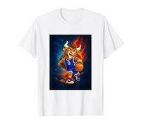 Cosmic Basketball Mascot Player Galaxy Space Graphic Camiseta gráfica económica, Hombre, Blanco, M