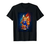 Cosmic Basketball Mascot Player Galaxy Space Graphic Camiseta gráfica económica, Hombre, Negro, S