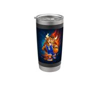 Cosmic Basketball Mascot Player Galaxy Space Graphic Vaso térmico de acero inoxidable de doble pared
