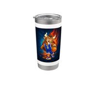 Cosmic Basketball Mascot Player Galaxy Space Graphic Vaso térmico de acero inoxidable de doble pared