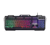 Cosmic Byte CB-GK-05 Titan Teclado para juegos con cable con cuerpo de aluminio, teclas retroiluminadas arco iris, cable trenzado (negro)