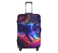 Cosmic Cat - Fundas protectoras elásticas para equipaje de viaje psicodélico para equipaje de 18 a 32 pulgadas, Black, S