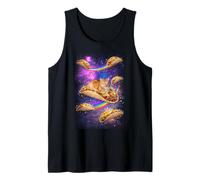 Cosmic Cat Taco Nap Space Rainbow Feline Goodie Humor Camiseta sin Mangas
