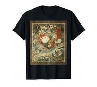 Cosmic Cat Ukiyo E Espacio Japonés Neko Camiseta