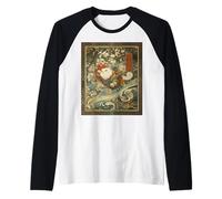 Cosmic Cat Ukiyo E Espacio Japonés Neko Camiseta Manga Raglan