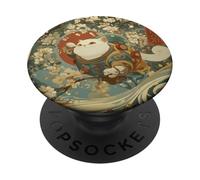 Cosmic Cat Ukiyo E Espacio Japonés Neko PopSockets PopGrip Adhesivo