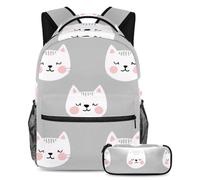 Cosmic Cats - Juego de mochila escolar y estuche para lápices para adolescentes, niñas, niños, mochila ligera de viaje, Multicolor 14, Talla única