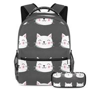 Cosmic Cats - Juego de mochila escolar y estuche para lápices para adolescentes, niñas, niños, mochila ligera de viaje, Multicolor 16, Talla única