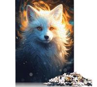 Cosmic Celestial White Fox Puzzle Imposible,desafío for Adults Entretenimiento Creativo 1000 Piezas Obra De Arte De Juego De para Adultos Y Niños A Partir De 12 Años 1000pcs (75x50cm)