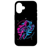 Cosmic Chill Retro Astronauta en Vibrante Estilo Synthwave Carcasa para iPhone 16