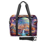 Cosmic City Galaxy Planet - Bolsa de viaje para mujeres, hombres, niñas y niños, bolsa de fin de semana, bolsa de viaje de 32 L, bolsa grande para viajes, deportes, gimnasio, color, Big, Organizador