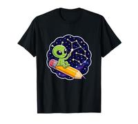 Cosmic Classroom Alien on Pencil Starry Constellation Camiseta