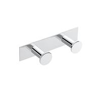 COSMIC - Colgador Toalla Baño Doble |Acabado Cromado | Fácil Instalación con Tornillos | Medidas 18,5 x 5,5 x 4 cm