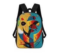 Cosmic Crescents And Orbits - Mid-Century Modern Abstract Geometry Mochila Infantil, Mochila Escolar Impresa En 3D, Mochila Para Niños Y Niñas, Mochila Escolar Ajustable Para La Escuela Primaria 17inc