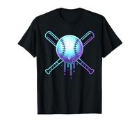 Cosmic Drip Baseball Graphic Blue Vaporwave Aesthetic Camiseta
