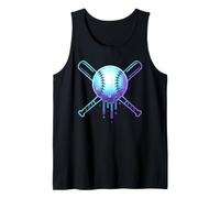 Cosmic Drip Baseball Graphic Blue Vaporwave Aesthetic Camiseta sin Mangas