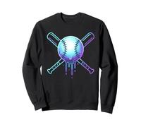 Cosmic Drip Baseball Graphic Blue Vaporwave Aesthetic Sudadera