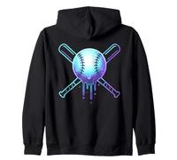 Cosmic Drip Baseball Graphic Blue Vaporwave Aesthetic Sudadera con Capucha