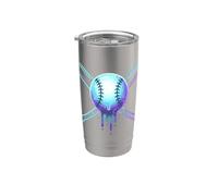 Cosmic Drip Baseball Graphic Blue Vaporwave Aesthetic Vaso térmico de acero inoxidable de doble pared