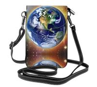 Cosmic Earth - Cartera pequeña cruzada para teléfono con tapa abatible, perfecta para compras, viajes y uso diario.