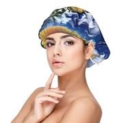 Cosmic Earth - Gorro de dormir de satén para adultos, protección y comodidad para el cabello, color negro, talla única