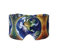 Cosmic Earth - Máscara de ojos y orejeras ajustables para dormir, diadema unisex para dormir de lado (26.8 x 4.3 pulgadas), cubierta cómoda para viajes en interiores y exteriores, para yoga
