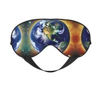 Cosmic Earth - Máscara reversible de poliéster para dormir con correa ajustable para máxima comodidad y bloqueo de luz