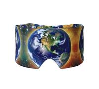 Cosmic Earth - Orejeras para dormir con estampado de tierra - Meditación y viajes - Transpirable, ajustable y cobertura completa