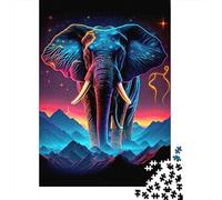 Cosmic Elephant Rompecabezas Neon Mountain 1000 Piezas de Papel Reciclado Adultos Y Mayores De 12 Años Difícil y Desafiante 52x38cm/1000pcs