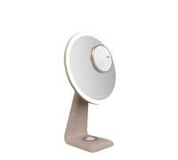 COSMIC Espejo LED para Maquillaje con Luz Regulable y Aumento 10x, Recargable con 3 Temperaturas de Color, Intensidad Ajustable y Base Antideslizante, Función Lámpara, Color Rosa