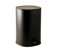 COSMIC Essentials Papelera de Baño y Cocina Con Sistema de Pedal de Diseño Circular y 5L de Capacidad. Cubo de Basura Pequeño Con Tapa para Aseo de Color Negro Mate
