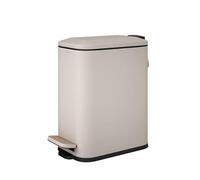 COSMIC Essentials Papelera de Baño y Cocina Con Sistema de Pedal de Diseño Moderno y 5L de Capacidad. Cubo de Basura Con Tapa Rectangular y Pequeño para Aseo. Color Arena Mate