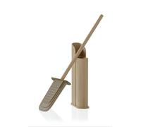 COSMIC Flat Escobilla de Baño de Silicona de Diseño Flexible y Ultrafino. Escobillero de Suelo o Pared para WC. Portaescobillas de Color Arena