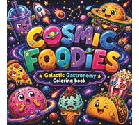 Cosmic Foodies: A Galactic Gastronomy Coloring Book for Adults and Teens, Bold Easy Designs Featuring Cute Personified Food, Space, and Kawaii Character Scenes