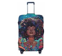 Cosmic Garden - Fundas protectoras elásticas para equipaje de viaje, para retrato de mujer, de 45,7 a 81,3 cm, Black, S