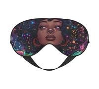Cosmic Garden - Máscara para dormir con retrato para mujer, doble cara, máscaras para dormir para mujeres y hombres, cubiertas opacas para dormir, viajes