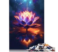 Cosmic Glow Lotus Flower Puzzles Imposible, desafío para adultos Entretenimiento Creativo 1000 piezas Obra De Arte De Juego De Para Adultos Y Niños 1000 unidades (75 x 50 cm)