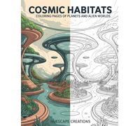 Cosmic Habitats: 100 pages Coloring Book of Planets and Alien Worlds