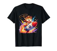 Cosmic Hamster Cowboy En Flaming Rocket Ride Camiseta