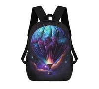 Cosmic Hot Air Balloon Ride-2 Mochilas Impresas En 3D Para Niños 17inch Mochilas De Moda Informales Para El Día A Día, Bolsas De Viaje, Mochilas Informales Para Exteriores Para Niños Y Niñas