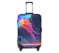 Cosmic Jellyfish Encounter - Fundas protectoras elásticas para equipaje de 18 a 32 pulgadas, Black, S