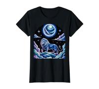 Cosmic Leo León Amante Espíritu Celestial Camiseta gráfica económica, Mujer, Negro, L