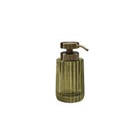 COSMIC Lido Dispensador de Jabón para Baño de Diseño Elegante y Circular. Dosificador de Encimera para Aseo y Cocina de Cristal. Accesorio Recargable de 300 Ml en Color Verde