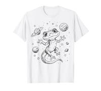Cosmic Lizard Explorer Planetas Estrellas Universo Diseño Camiseta