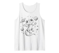 Cosmic Lizard Explorer Planetas Estrellas Universo Diseño Camiseta sin Mangas