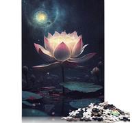 Cosmic Lotus Flower Pond Rompecabezas Imposible,desafío for Adults Entretenimiento Creativo 1000 Piezas Obra De Arte De Juego De para Adultos Y Niños A Partir De 12 Años 1000pcs (38x26cm)