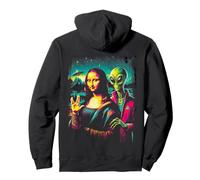 Cosmic Mona Lisa and UFO Alien Friendship Shirt Hombre Mujer Sudadera con Capucha