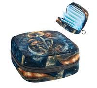 Cosmic Moon - Bolsa de almacenamiento de servilletas sanitarias con diseño de hongos mágicos, bolsa grande para copa menstrual con cremallera, bolsa para almohadillas de período, para guardar panty