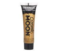 Cosmic Moon - Maquillaje Profesional de Pintura Facial Activada con Agua para el Rostro y el Cuerpo - 12ml - ¡Crea diseños profesionales con pintura facial metálica! - Incluye: Dorado