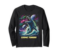 Cosmic Mosasaurus Ocean Monster Space Retro Ciencia ficción Manga Larga
